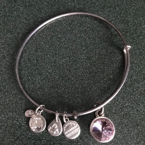 Alex and Ani Expandable Wire Bracelet Pink Charm - Picture 7 of 16